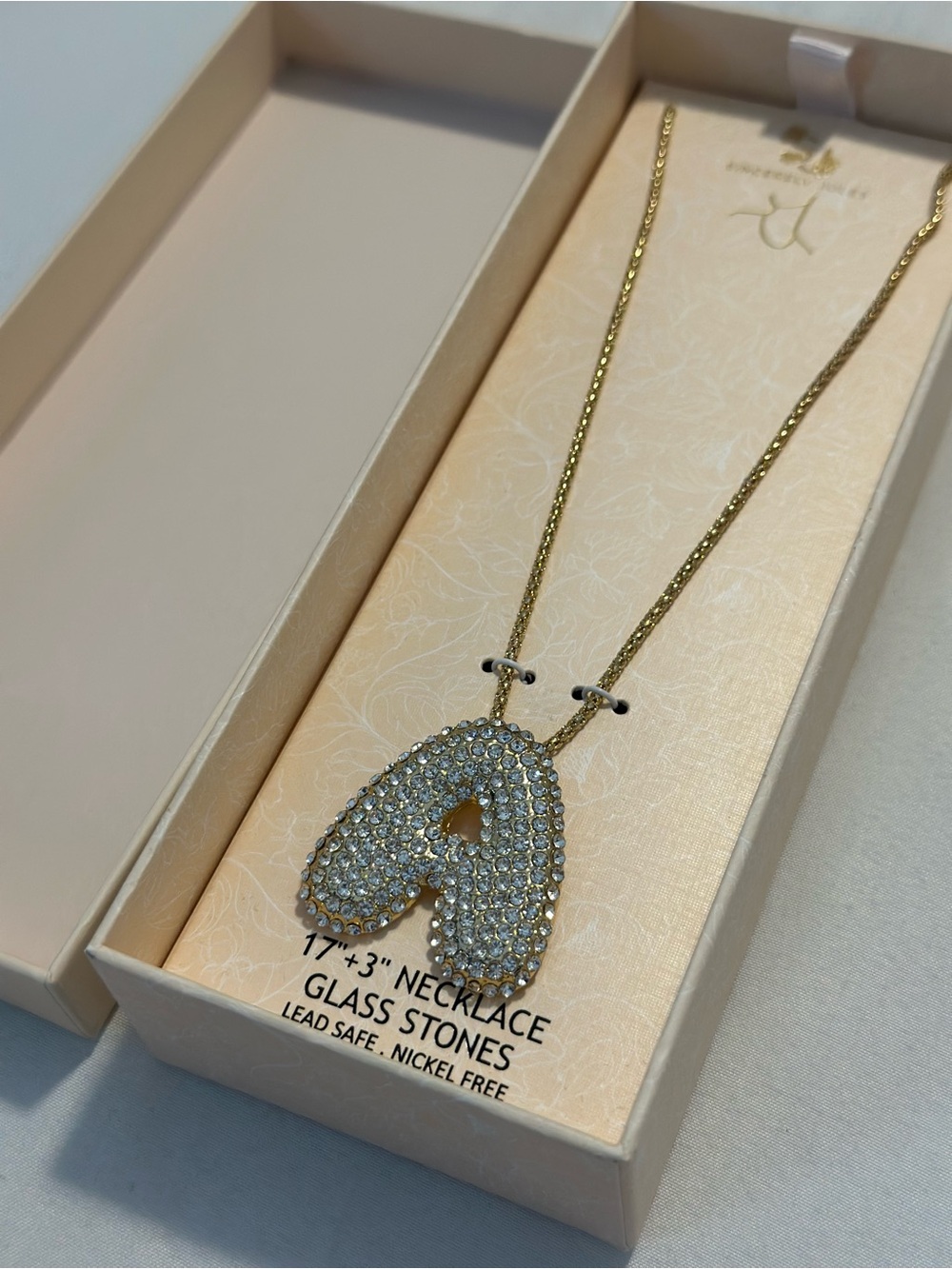 Sincerely Jules - Crystal Pavé Letter A Pendant Necklace